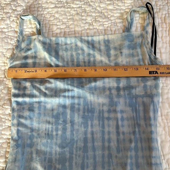 Forever 21 Mini Dress  Blue White Lined Stretch  Tye Dye Pattern - Picture 6 of 8